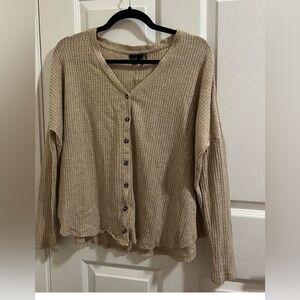 Urban Outfitters Capsule Wardrobe Beige Waffle Pullover Knit Sweater XS